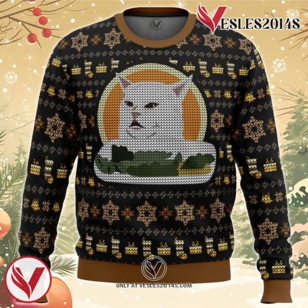 Woman Yelling At Cat Meme V2 Ugly Christmas Sweater, Unique Christmas Gift For Fans - Vesles2014S