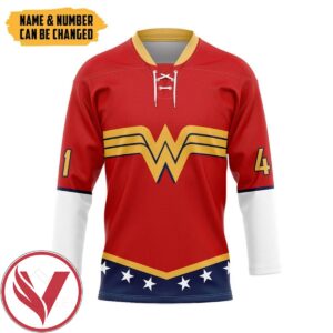 Wonder Woman Actress Custom Name Custom Number Hockey Jersey, Trending Gifts For Fans - Vesles2014s