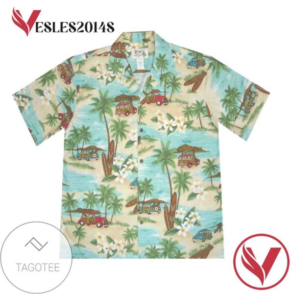 Woody Car Hawaiian Graphic Print Short Sleeve Hawaiian Casual Shirt Vesles2014S 1