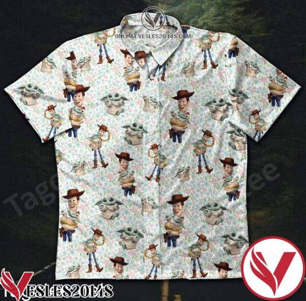 Woody Hug Baby Yoda Hawaiian Shirt, Unique Gifts For Friends - Vesles2014S 1