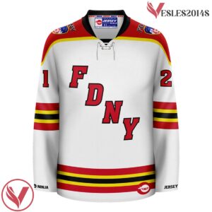 Wordmark FDNY White Hockey Jersey - Vesles2014S 2