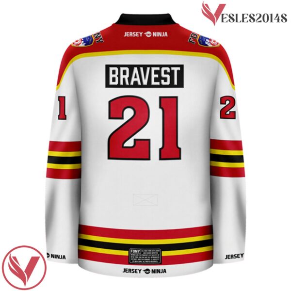 Wordmark FDNY White Hockey Jersey - Vesles2014S 3