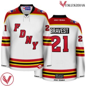 Wordmark FDNY White Hockey Jersey - Vesles2014S