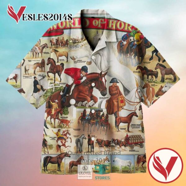 World Of Horse Casual Hawaiian Shirt, Best Gifts For Summer Vesles2014S