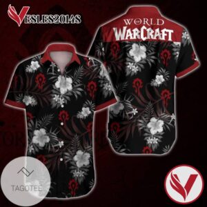 World of Warcraft Hawaiian Graphic Print Short Sleeve Hawaiian Casual Shirt Vesles2014S 1