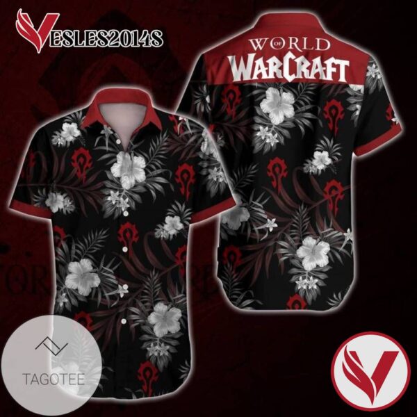 World of Warcraft Hawaiian Graphic Print Short Sleeve Hawaiian Casual Shirt Vesles2014S 1
