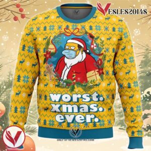 Worst Christmas Ever Simpsons Ugly Christmas Sweater, Unique Christmas Gift For Fans - Vesles2014S