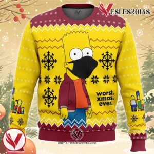 Worst Xmas Ever The Simpsons Ugly Christmas Sweater, Unique Christmas Gift For Fans - Vesles2014S