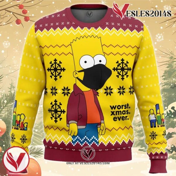 Worst Xmas Ever The Simpsons Ugly Christmas Sweater, Unique Christmas Gift For Fans - Vesles2014S
