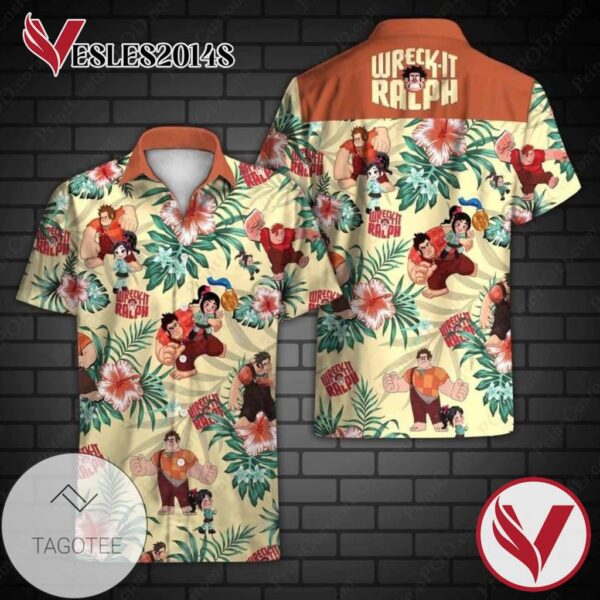 Wreck It Ralph Hawaiian Graphic Print Short Sleeve Hawaiian Casual Shirt Vesles2014S
