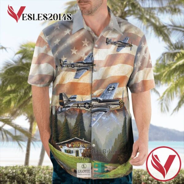 Wwii North American P 51 Mustang Military Aircraft Flag Casual Hawaiian Shirt, Best Gifts For Summer Vesles2014S 3