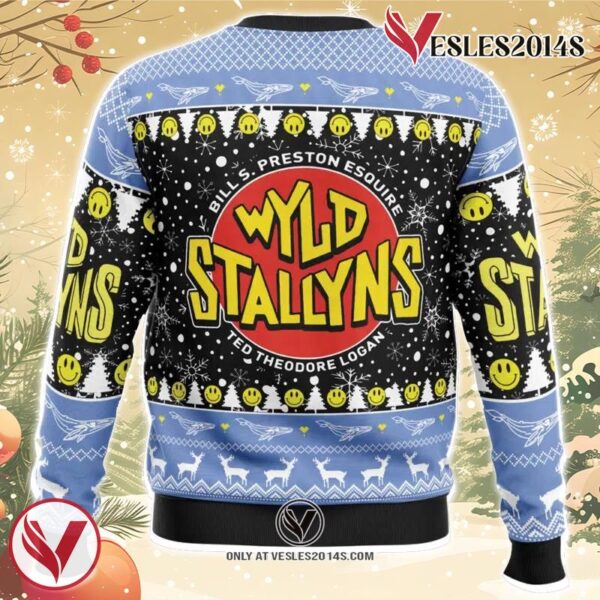 Wyld Stallyns Bill & Ted’s Excellent Adventure Ugly Christmas Sweater, Unique Christmas Gift For Fans - Vesles2014S 1