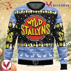 Wyld Stallyns Bill & Ted’s Excellent Adventure Ugly Christmas Sweater, Unique Christmas Gift For Fans - Vesles2014S