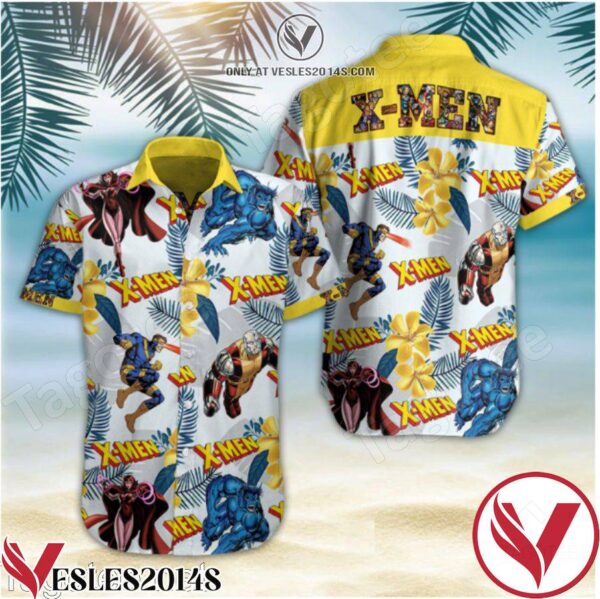 X Men Yellow Flower Leaf Print Hawaiian Shirt, Unique Gifts For Friends - Vesles2014S 1