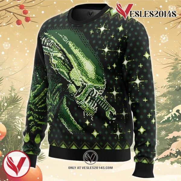 Xenomorph Alien Ugly Christmas Sweater, Unique Christmas Gift For Fans - Vesles2014S 1
