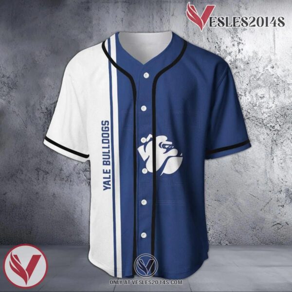 Yale Bulldogs Baseball Jersey Half Style NCAA, Unique Gifts For Fans - Vesles2014s