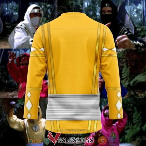 Yellow Bear Ninja Mighty Morphin Power Rangers Ninjetti Hockey Jersey Shirt, Trending Gifts For Fans - Vesles2014s 3