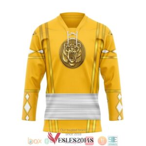 Yellow Bear Ninja Mighty Morphin Power Rangers Ninjetti Hockey Jersey Shirt, Trending Gifts For Fans - Vesles2014s