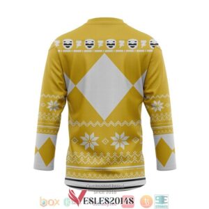 Yellow Mighty Morphin Power Ranger Ugly Hockey Jersey Shirt, Trending Gifts For Fans - Vesles2014s 1