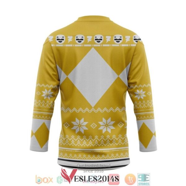 Yellow Mighty Morphin Power Ranger Ugly Hockey Jersey Shirt, Trending Gifts For Fans - Vesles2014s 1