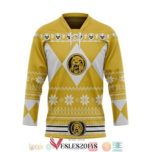 Yellow Mighty Morphin Power Ranger Ugly Hockey Jersey Shirt, Trending Gifts For Fans - Vesles2014s
