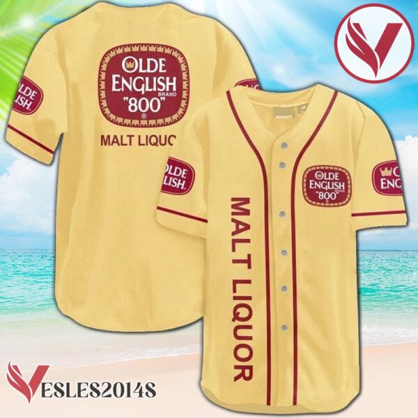 Yellow Olde English 800 Beer Baseball Jersey, Perfect Gifts For Fans - Vesles2014S