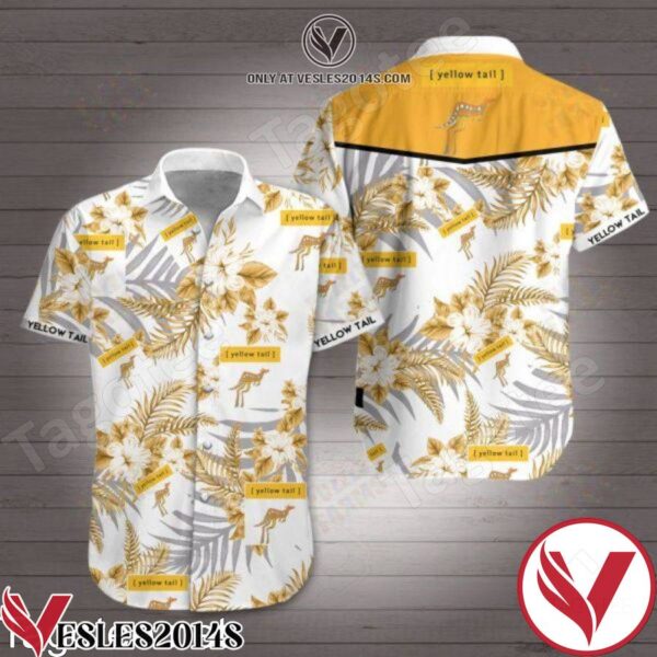 Yellow Tail Yellow Tropical Floral White Hawaiian Shirt, Unique Gifts For Friends - Vesles2014S 1