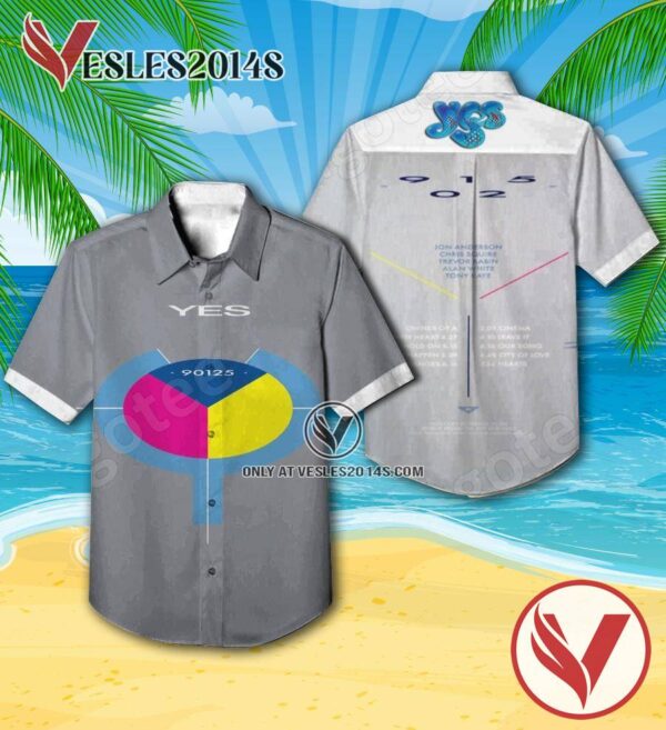 Yes 90125 Album Cover Style 2 Hawaiian Shirt, Unique Gifts For Music Lovers - Vesles2014S