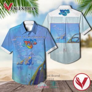 Yes Band In the Present Live from Lyon Hawaiian Casual Shirt, Best Gifts For Summer Vesles2014S