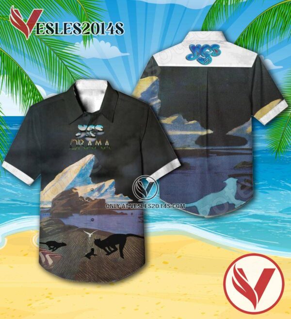 Yes Drama Album Cover Style 2 Hawaiian Shirt, Unique Gifts For Music Lovers - Vesles2014S