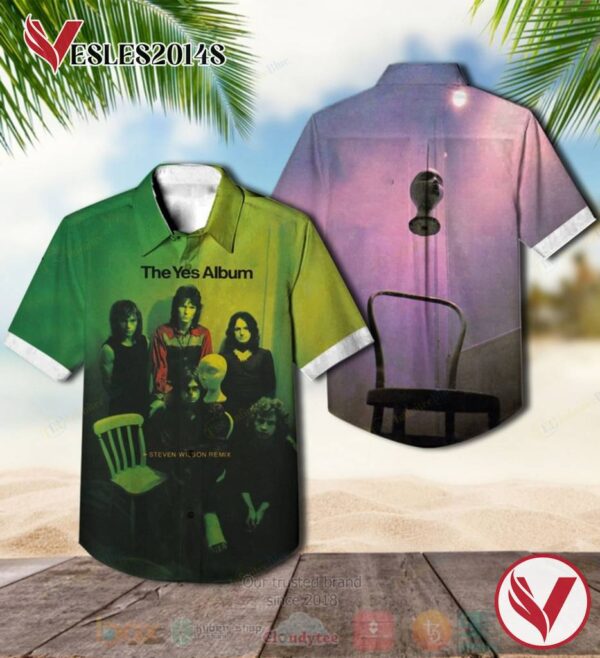 Yes band The Yes Album green pink Hawaiian Shirt, Best Gift For Music Lovers Vesles2014S