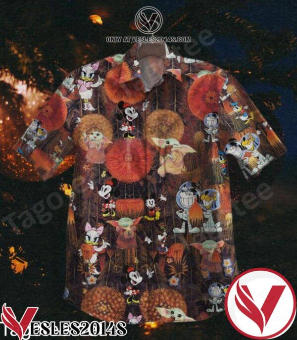 Yoda And Disney Cartoon Hawaiian Shirt, Unique Gifts For Friends - Vesles2014S 1