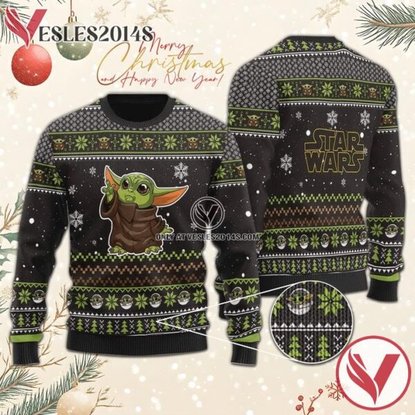 Yoda Christmas Sweater, Unique Winter Outfits For Fans - Vesles2014S  1