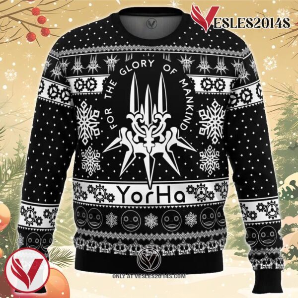 Yorha Nier Automata Ugly Christmas Sweater, Unique Christmas Gift For Fans - Vesles2014S