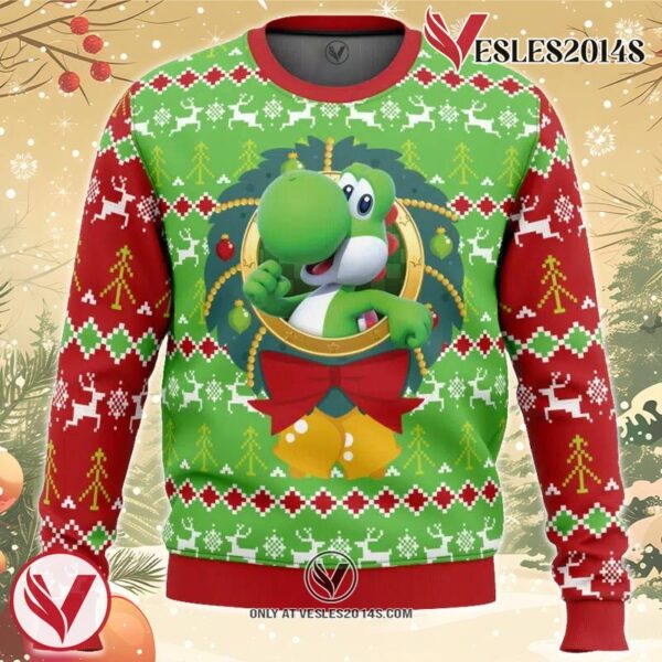 Yoshi Mario Bros Ugly Christmas Sweater, Unique Christmas Gift For Fans - Vesles2014S