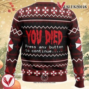 You Died Resident Evil Ugly Christmas Sweater, Unique Christmas Gift For Fans - Vesles2014S 1