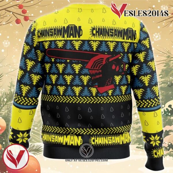 You Make It Fell Like Christmas Chainsaw Man Ugly Christmas Sweater, Unique Christmas Gift For Fans - Vesles2014S 3