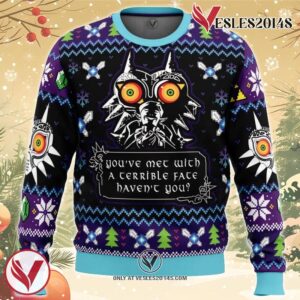 You Met With a Terrible Fate Majora’s Mask Zelda Ugly Christmas Sweater, Unique Christmas Gift For Fans - Vesles2014S