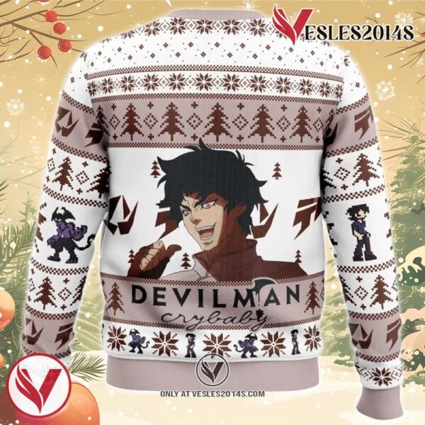 You Were Expecting Dio But It Was I, Fudo Devilman Crybaby Ugly Christmas Sweater, Unique Christmas Gift For Fans - Vesles2014S 1