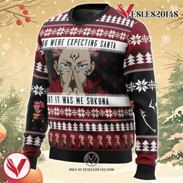 You Were Expecting Santa Sukuna Jujutsu Kaisen Ugly Christmas Sweater, Unique Christmas Gift For Fans - Vesles2014S 1