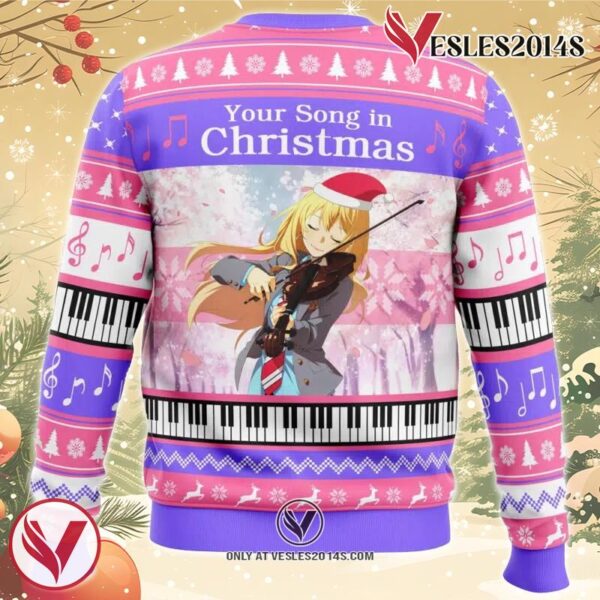 Your Song in Christmas Your Lie in April Ugly Christmas Sweater, Unique Christmas Gift For Fans - Vesles2014S 1