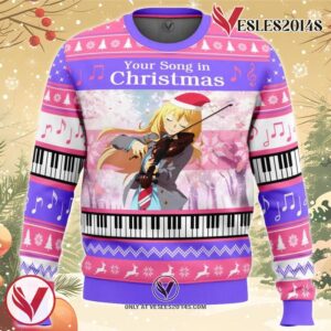 Your Song in Christmas Your Lie in April Ugly Christmas Sweater, Unique Christmas Gift For Fans - Vesles2014S
