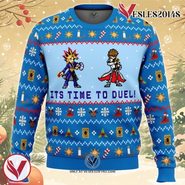 Yugioh Its Time To Duel Ugly Christmas Sweater, Unique Christmas Gift For Fans - Vesles2014S