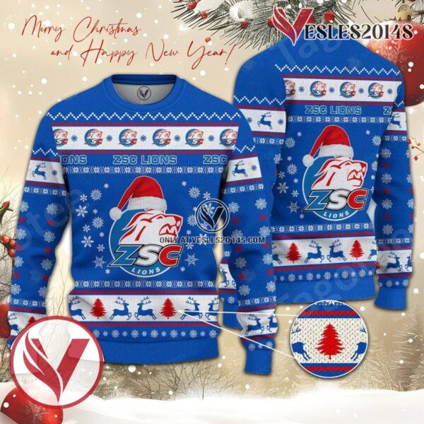 ZSC Lions Sport Ugly Christmas Sweater, Unique Gifts For Fans - Vesles2014aS 1