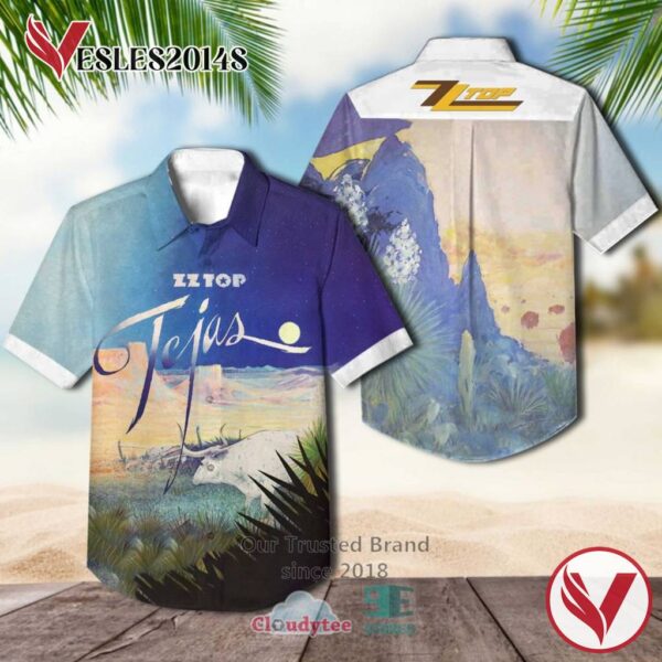 ZZ Top Band Tejas Album Hawaiian Shirt, Best Gift For Music Lovers Vesles2014S