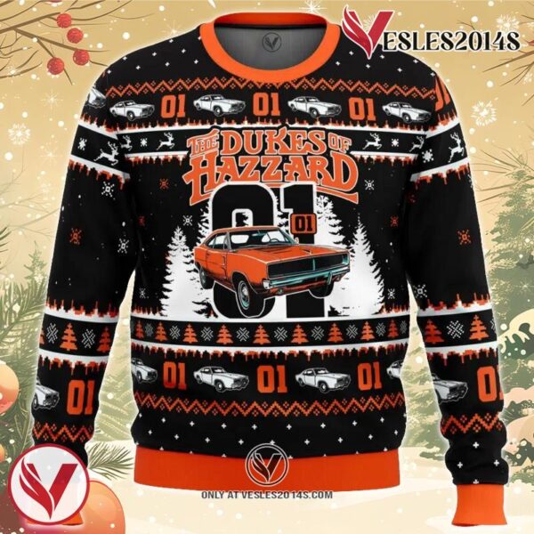 Zero One The Duke of Hazzard Ugly Christmas Sweater, Unique Christmas Gift For Fans - Vesles2014S