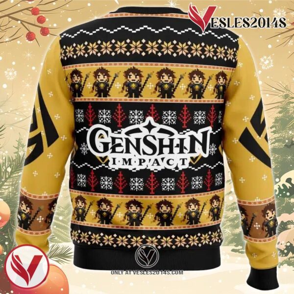 Zhongli Genshin Impact Ugly Christmas Sweater, Unique Christmas Gift For Fans - Vesles2014S 1