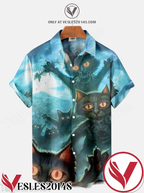 Zombie Cats Halloween Hawaiian Shirt, Unique Gifts For Friends - Vesles2014S 1