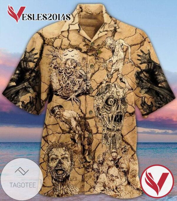 Zoombie Print Short Sleeve Hawaiian Casual Shirt Vesles2014S 1