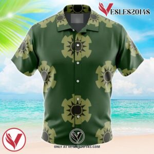 Zoro’s Wano Pattern One Piece Hawaiian Button Up Shirt, Perfect Gifts For Anime Lovers - Vesles2014S